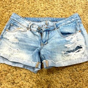 Destroyed Denim Shorts American Eagle